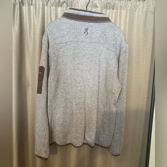 Browning Tan Sweater Men’s Medium Pull Over Light Jacket Quarter Zip - Picture 2 of 5